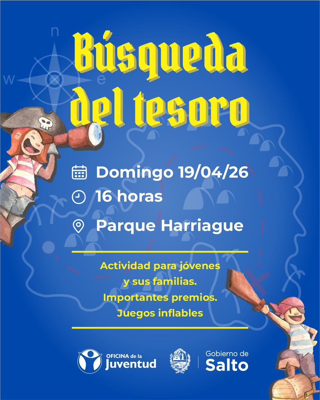 «Búsqueda del Tesoro»: propuesta recreativa para jóvenes y familias en Parque Harriague «Búsqueda del Tesoro»: propuesta recreativa para jóvenes y familias en Parque Harriague