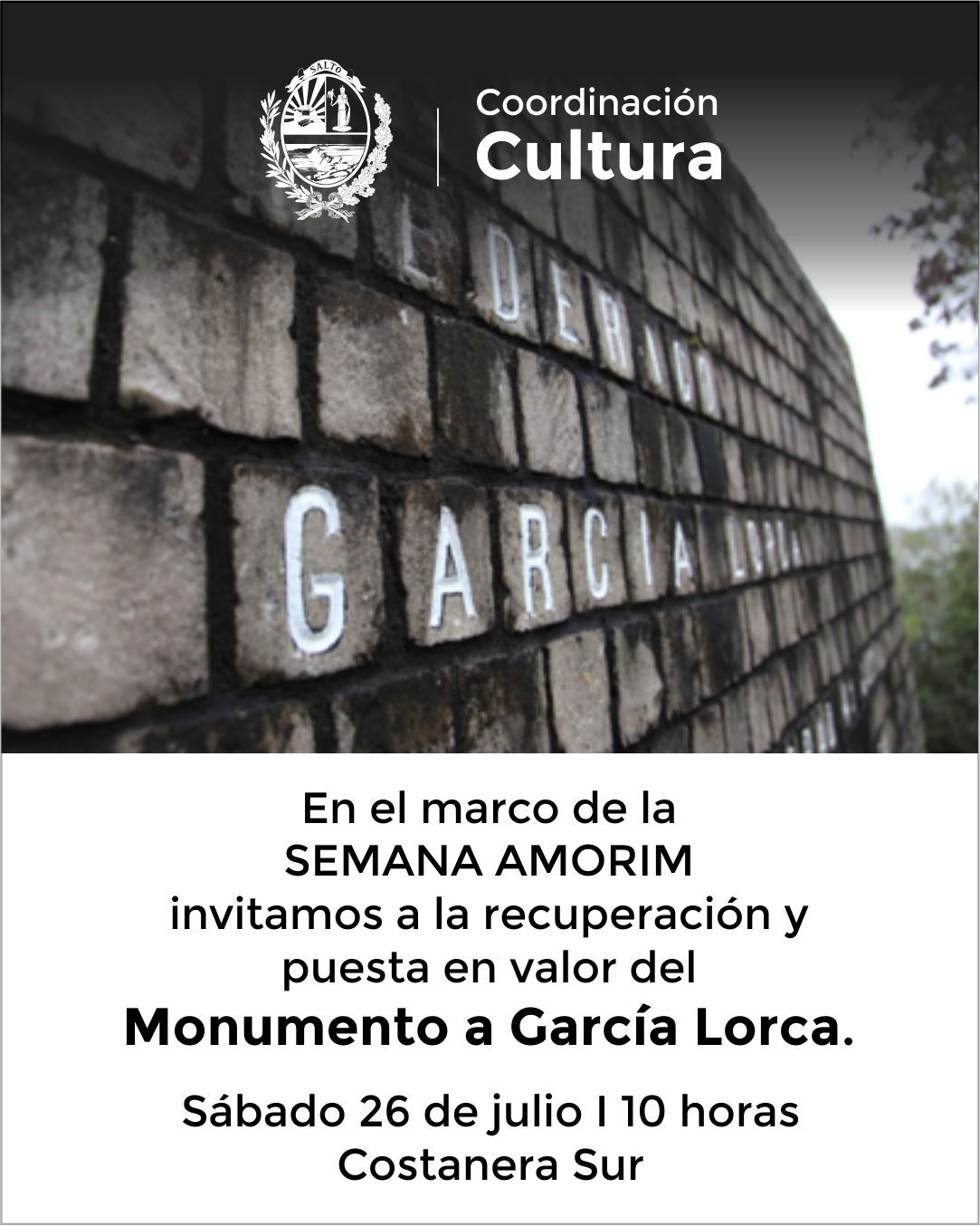 Semana Amorim: recuperación del Monumento a García Lorca en Costanera Sur Semana Amorim: recuperación del Monumento a García Lorca en Costanera Sur