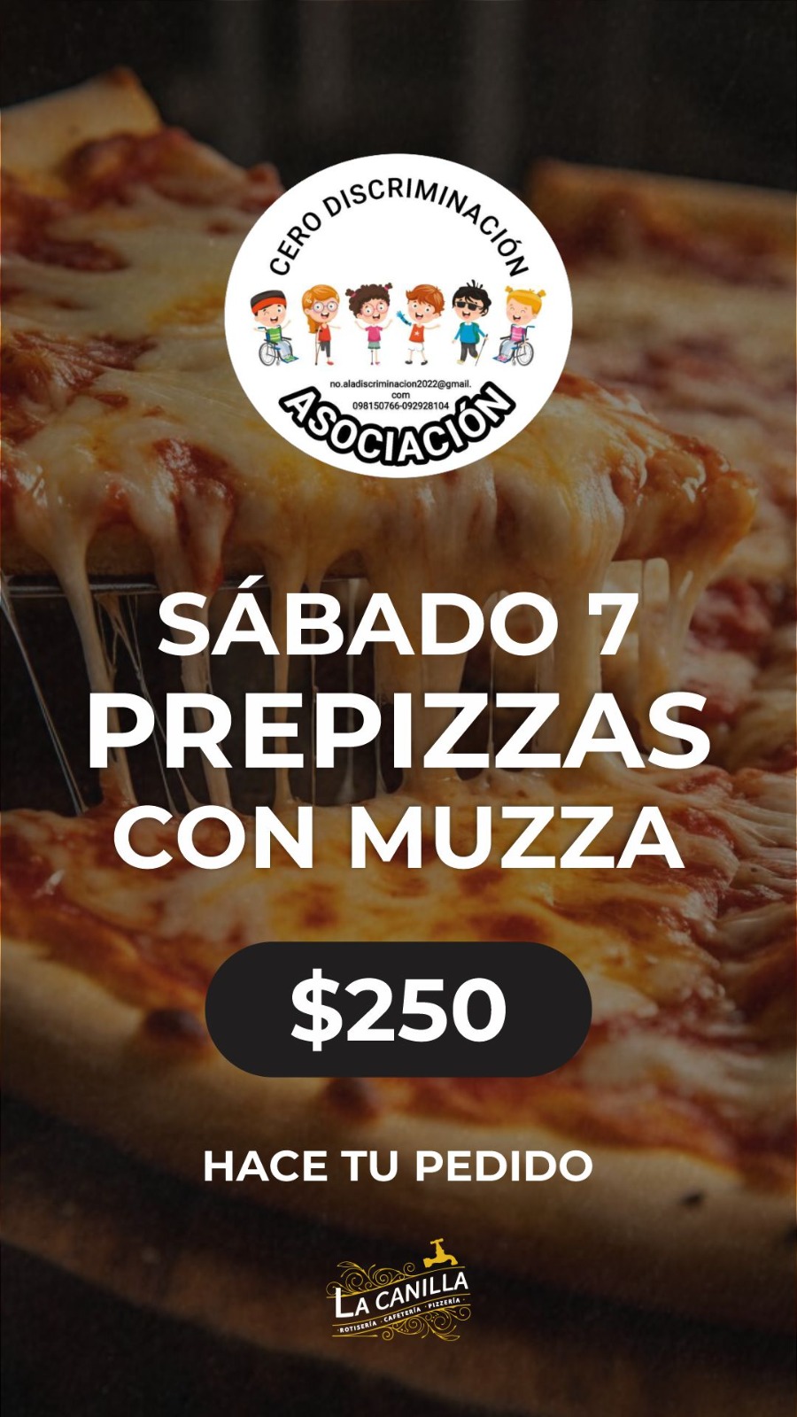 Comprando 1 pizza ya nos estás ayudando muchísimo Comprando 1 pizza ya nos estás ayudando muchísimo