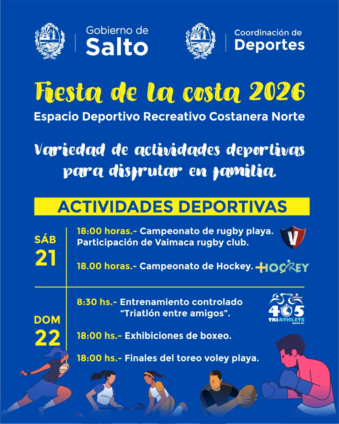 Fiesta de la Costa 2026: agenda deportiva en la Costanera Norte Fiesta de la Costa 2026: agenda deportiva en la Costanera Norte