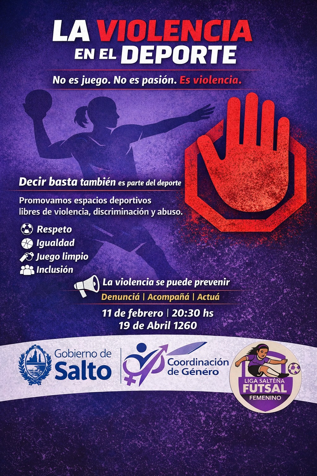 Se realizará charla sobre prevención de la violencia en el deporte Se realizará charla sobre prevención de la violencia en el deporte
