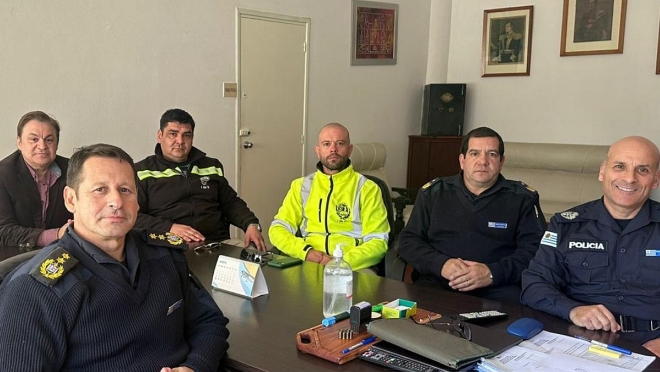 El director de Movilidad Urbana, Alberto Subí, mantuvo una reunión con el Jefe de Policía de Salto