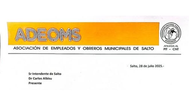 La Dirección Sindical de Adeoms solicita una reunión de carácter urgente: Nota enviada al Gobierno Departamental en el día de hoy