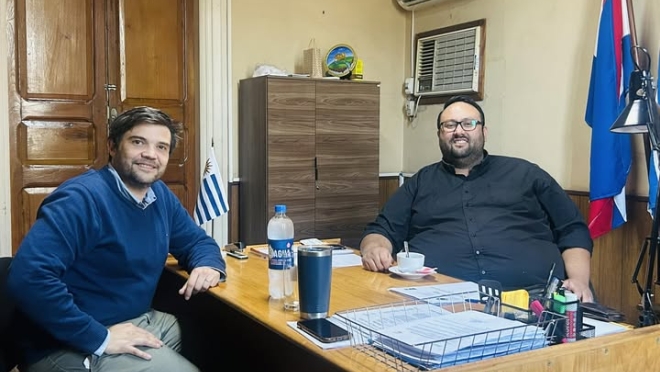 El Presidente de la Junta Departamental de Salto, Enzo Molina Franchini mantuvo una reunión con el Dr. Sebastián Sarutte