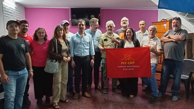 Por Pablo Constenla Representante Nacional: Mantuvimos una reunión con el gremio de trabajadores citrícolas de Salto y representantes del PIT-CNT local